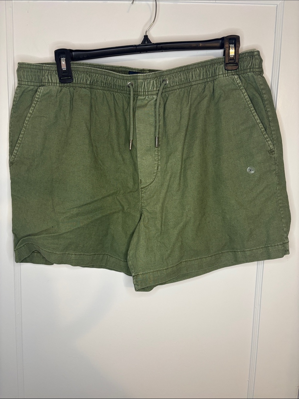 American Eagle Outfitters Olive Green Elastic-Waist Athletic Shorts